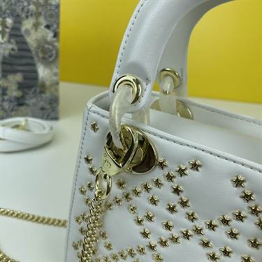 Mini Lady Dior Bag Latte Lucky Star Cannage Lambskin – DB035