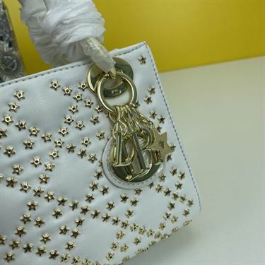 Mini Lady Dior Bag Latte Lucky Star Cannage Lambskin – DB035