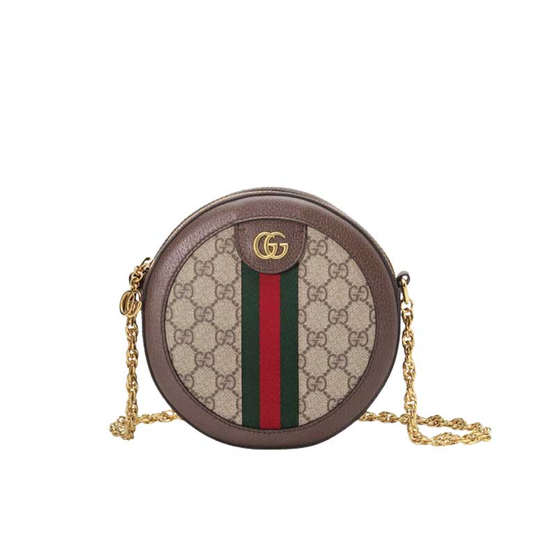 Ophidia GG mini round shoulder bag Beige/ebony GG Supreme canvas – GB079