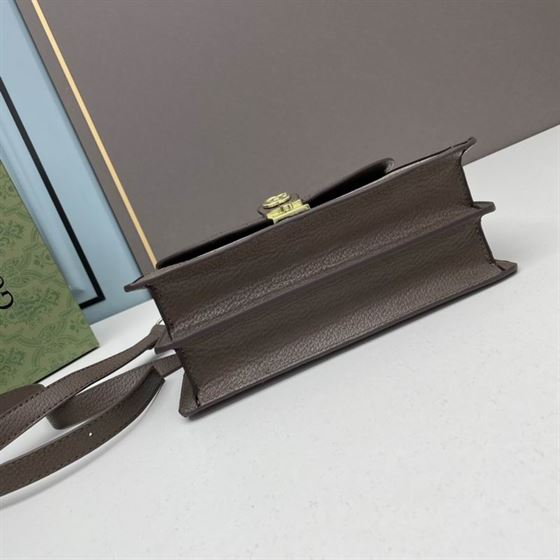 Ophidia GG small top handle bag Beige/ebony brown leather trim – GB084