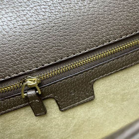 Ophidia GG small top handle bag Beige/ebony brown leather trim – GB084