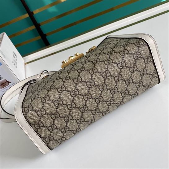 Padlock GG small shoulder bag Beige/ebony white leather detail - GB082