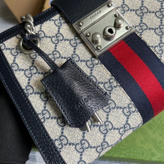 Padlock small GG shoulder bag Beige and blue GG Supreme canvas - GB080