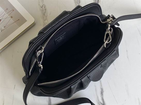 Scala mini pouch Black Mahina perforated calf leather – LB045