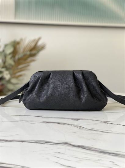 Scala mini pouch Black Mahina perforated calf leather – LB045