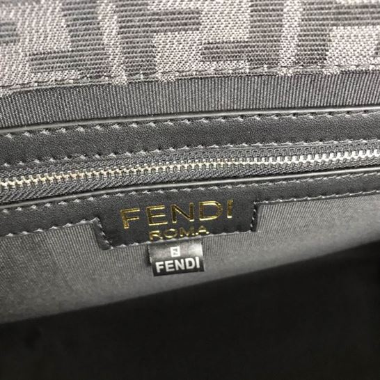 Shopper FF jacquard fabric bag black – FB040