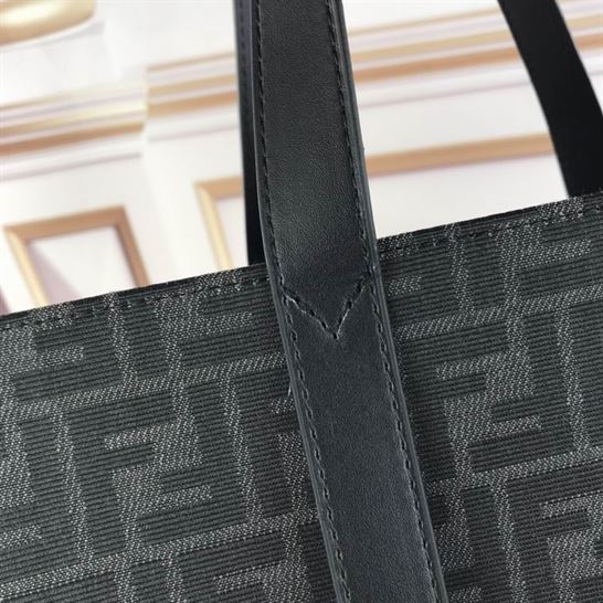 Shopper FF jacquard fabric bag black – FB040