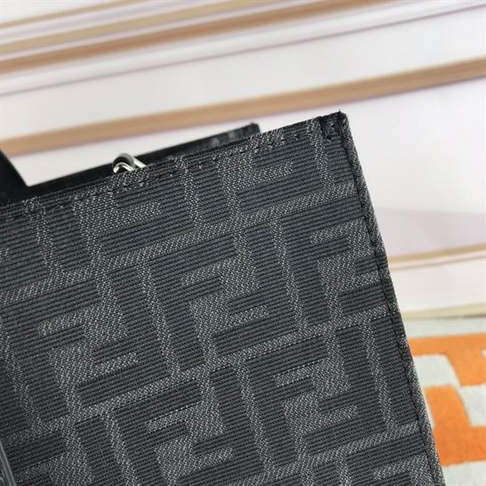 Shopper FF jacquard fabric bag black – FB040