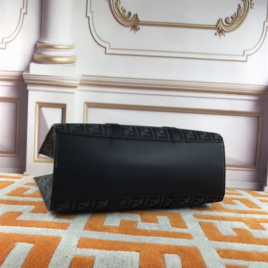 Shopper FF jacquard fabric bag black – FB040