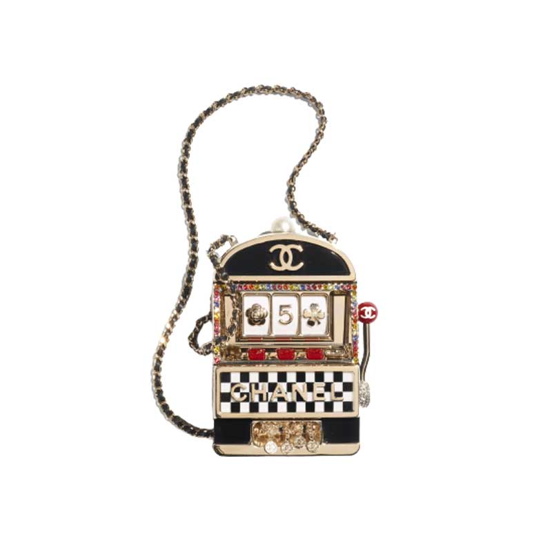 Slot Machine Minaudiere Black, Gold, White & Red – CB025