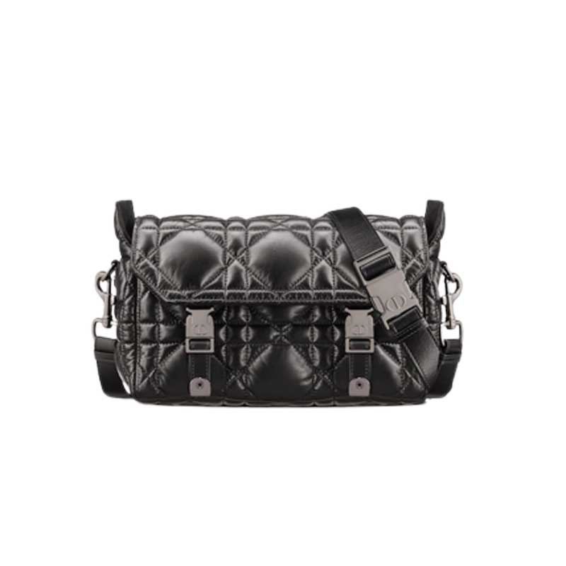 Small DiorCamp Bag Black Macrocannage Calfskin – DB031