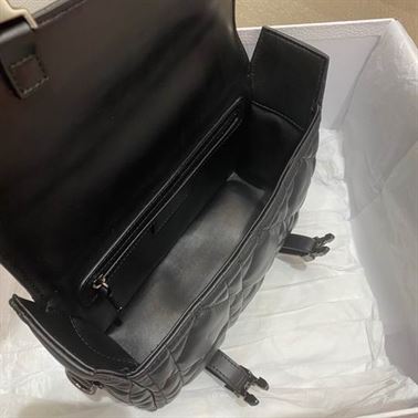 Small DiorCamp Bag Black Macrocannage Calfskin – DB031