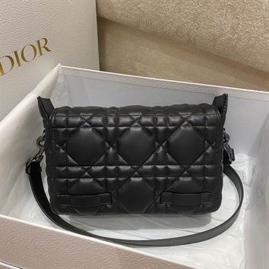 Small DiorCamp Bag Black Macrocannage Calfskin – DB031