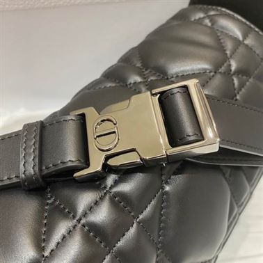 Small DiorCamp Bag Black Macrocannage Calfskin – DB031