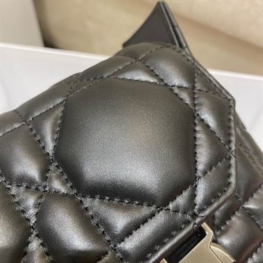 Small DiorCamp Bag Black Macrocannage Calfskin – DB031