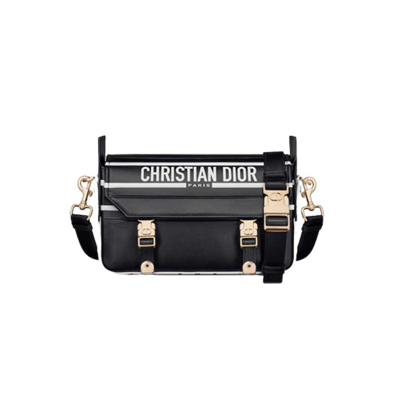 Small DiorCamp Bag Black and White Smooth Calfskin – DB033