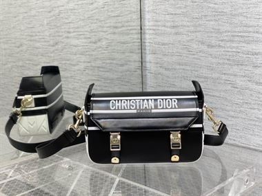 Small DiorCamp Bag Black and White Smooth Calfskin – DB033