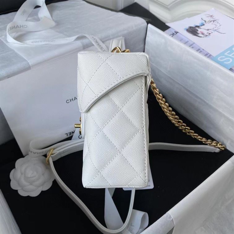 Small Vanity Case White Grained Calfskin – CB026