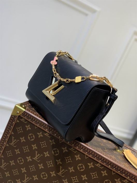 Twist MM handbag Black Epi grained leather – LB042