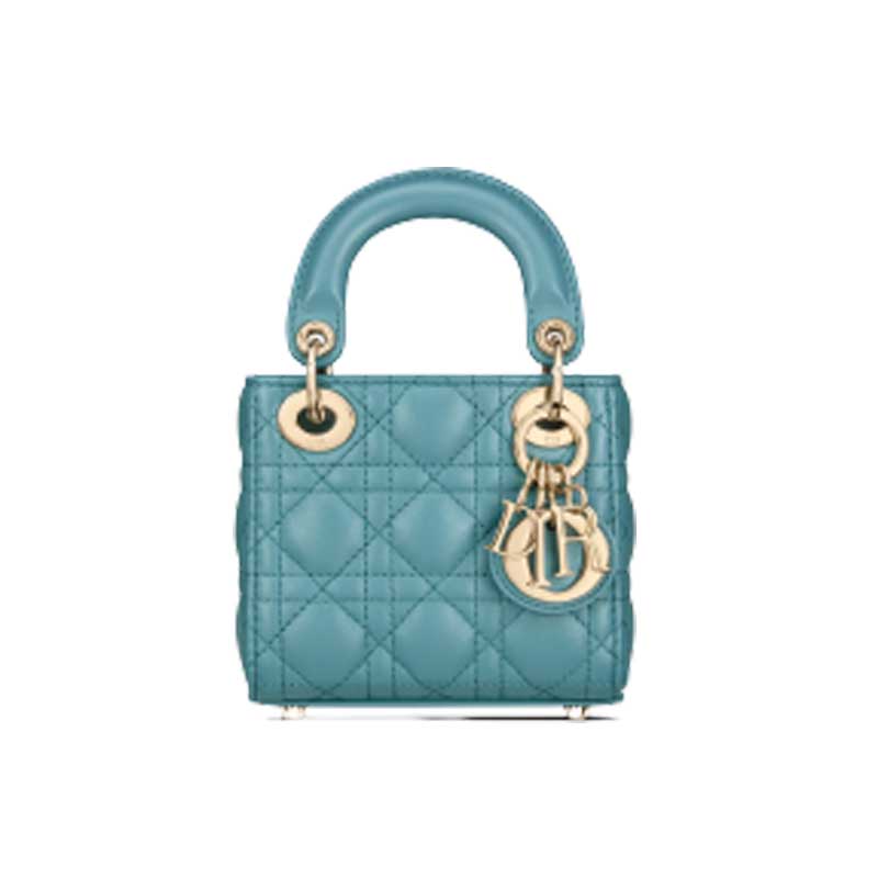 Micro Lady Dior bag Cloud Blue Cannage Lambskin – DB030
