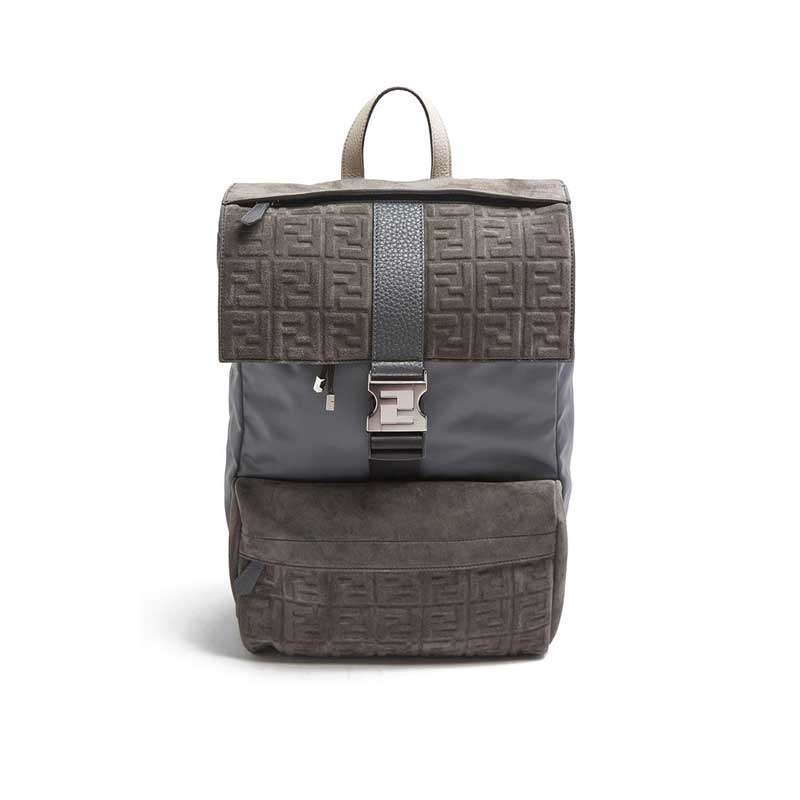 Fendiness backpack Dark grey suede – FB038