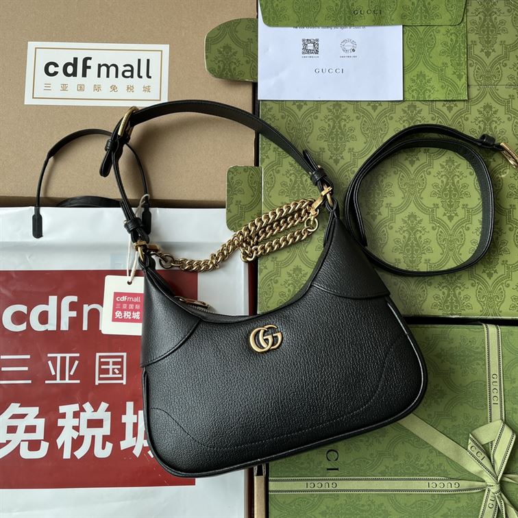Aphrodite small shoulder bag Black soft leather – GB112