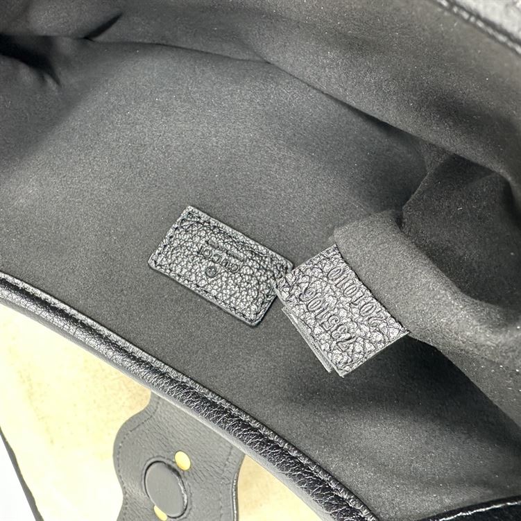 Aphrodite small shoulder bag Black soft leather Moiré lining – GB113