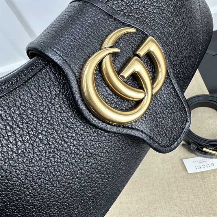 Aphrodite small shoulder bag Black soft leather Moiré lining – GB113
