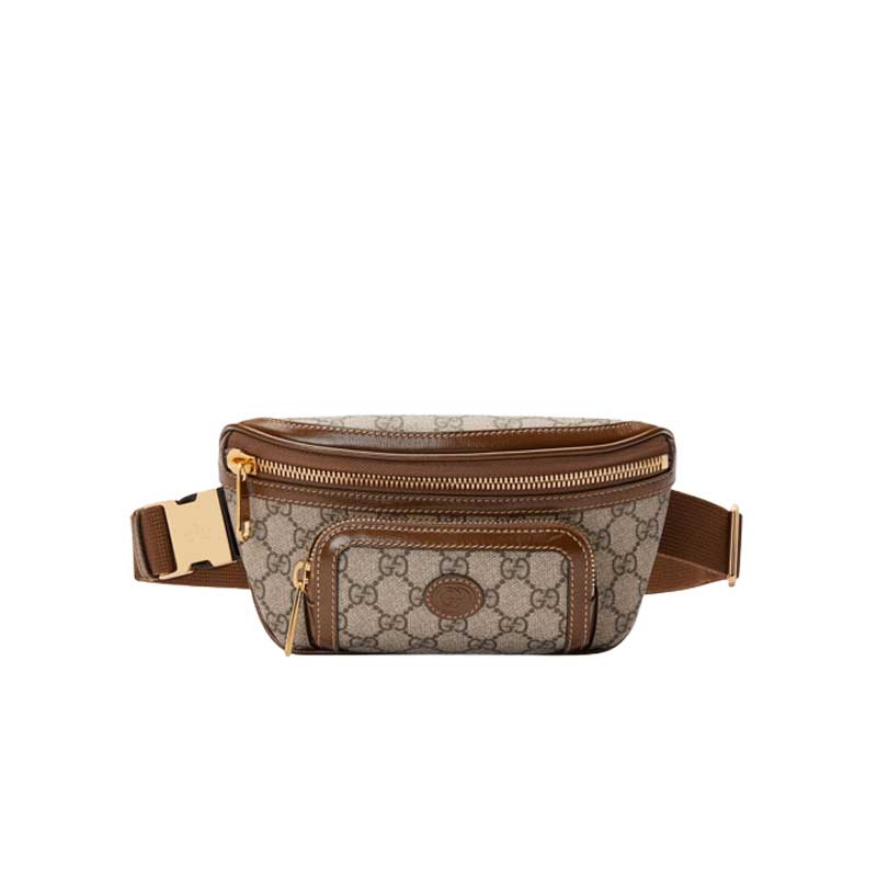 Belt bag with Interlocking G Brown leather details – GB144