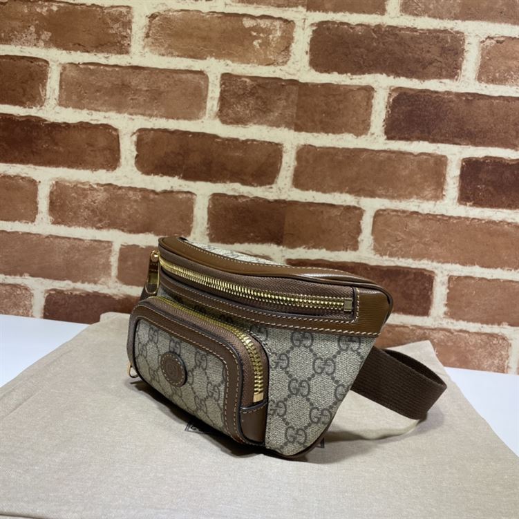 Belt bag with Interlocking G Brown leather details – GB144
