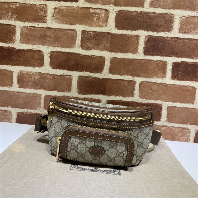 Belt bag with Interlocking G Brown leather details – GB144