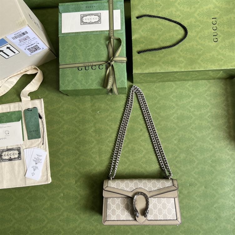 Dionysus GG small bag Beige and white GG Supreme canvas – GB100