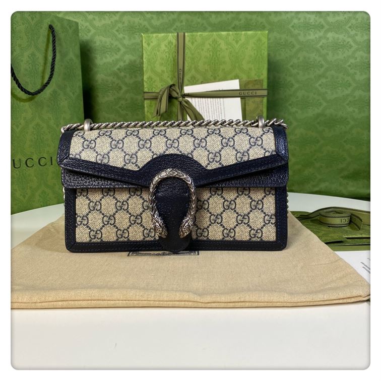 Dionysus GG small shoulder bag Beige and blue GG Supreme canvas – GB097