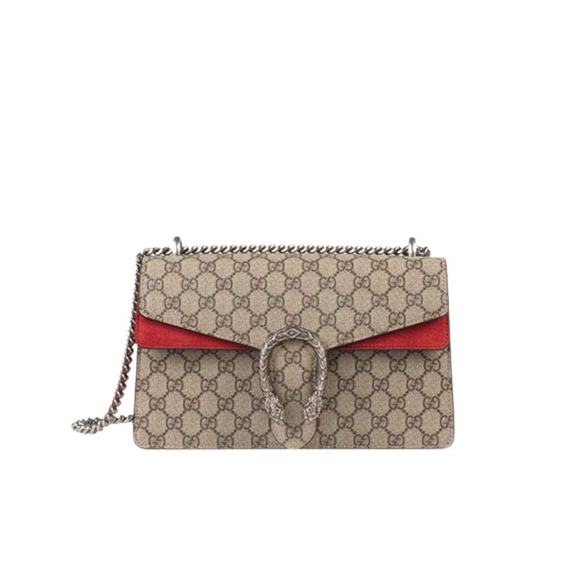 Dionysus GG small shoulder bag Beige/ebony canvas red suede detail – GB167