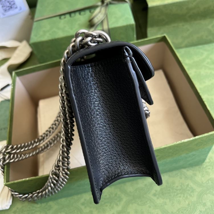 Dionysus GG small shoulder bag Black and ivory GG denim jacquard – GB096