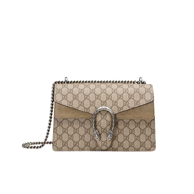 Dionysus GG small shoulder bag with taupe suede detail – GB170