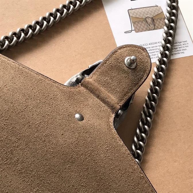 Dionysus GG small shoulder bag with taupe suede detail – GB170