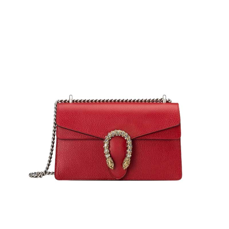 Dionysus leather shoulder bag Hibiscus red metal-free tanned leather – GB166