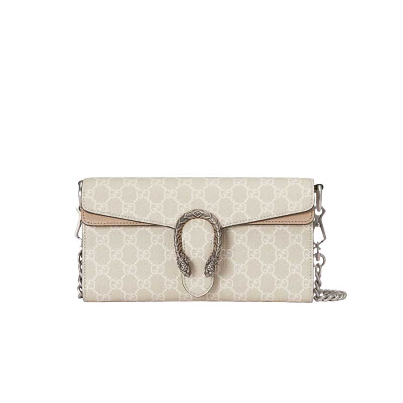 Dionysus small shoulder bag Beige and white GG Supreme canvas – GB102
