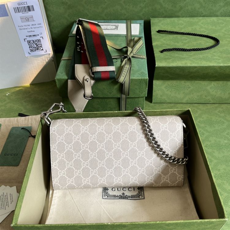 Dionysus small shoulder bag Beige and white GG Supreme canvas – GB102