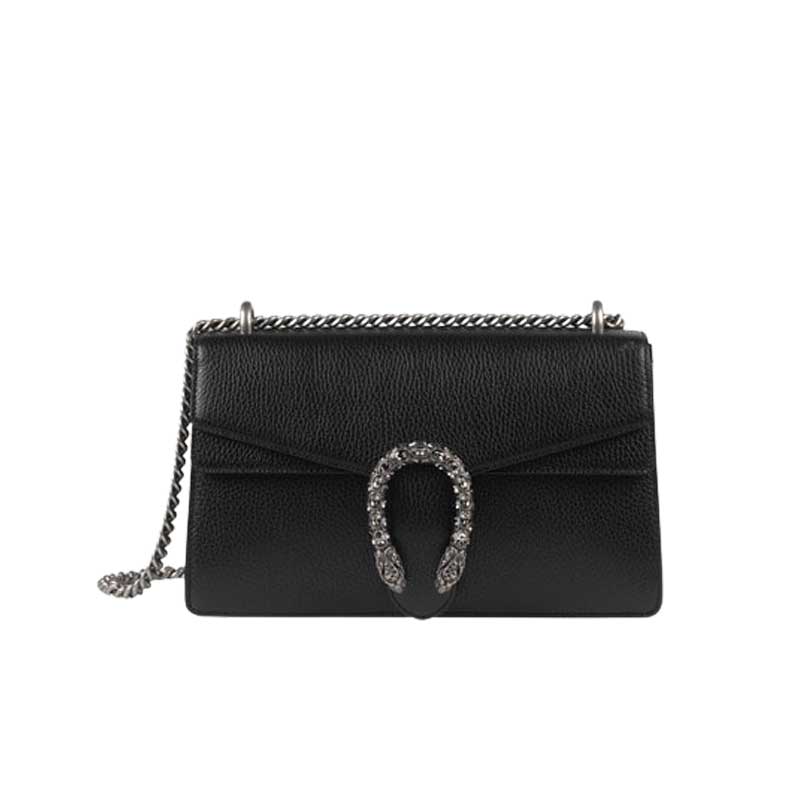 Dionysus small shoulder bag Black metal-free tanned leather – GB101