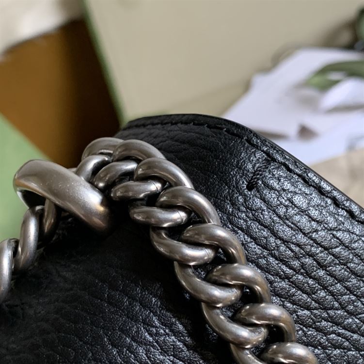 Dionysus small shoulder bag Black metal-free tanned leather – GB101