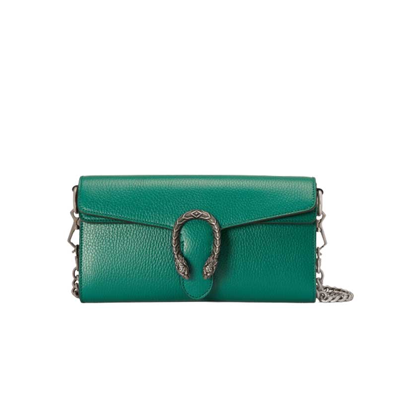 Dionysus small shoulder bag Green leather – GB098