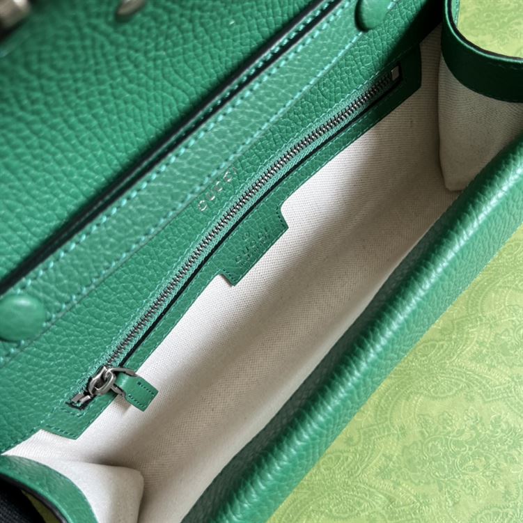 Dionysus small shoulder bag Green leather – GB098