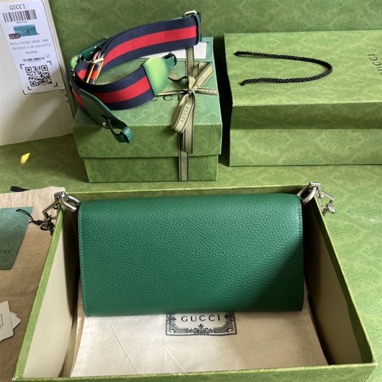 Dionysus small shoulder bag Green leather – GB098