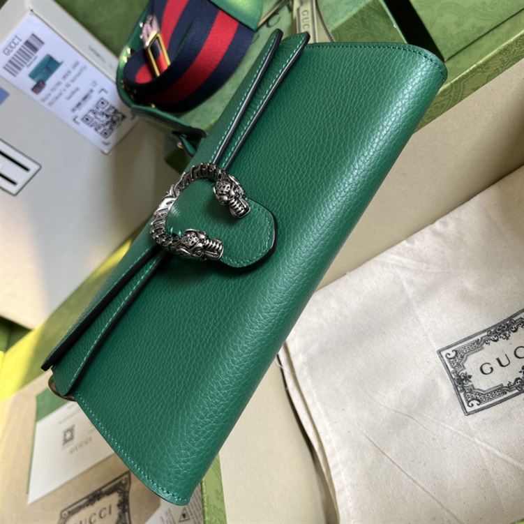 Dionysus small shoulder bag Green leather – GB098