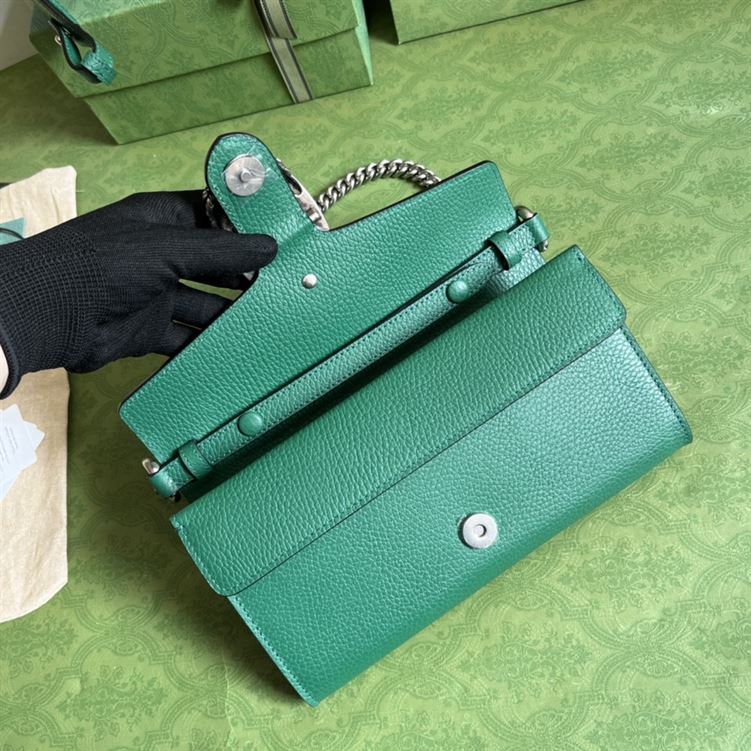 Dionysus small shoulder bag Green leather – GB098
