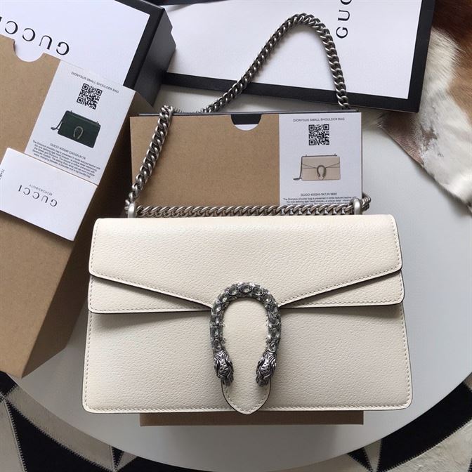 Dionysus small shoulder bag White leather – GB169