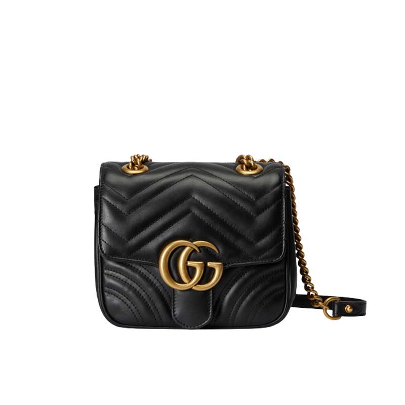 GG Marmont Matelassé mini tote bag Black chevron leather – GB148