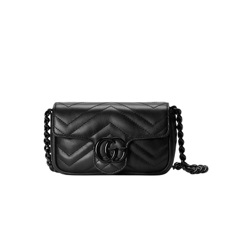 GG Marmont belt bag Black chevron matelassé leather – GB155